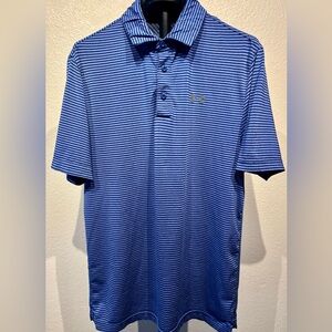 Under Armour Royal Blue Striped Performance Polo - Loose Fit - Size S (Men’s)